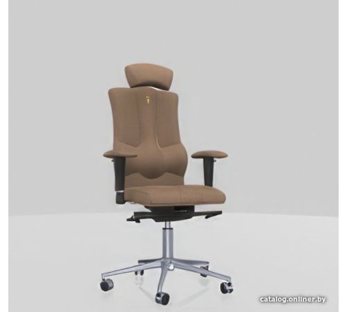 Офисное кресло Kulik System Elegance азур/хром, карамель с подголовником
