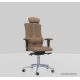 Офисное кресло Kulik System Elegance азур/хром, карамель с подголовником