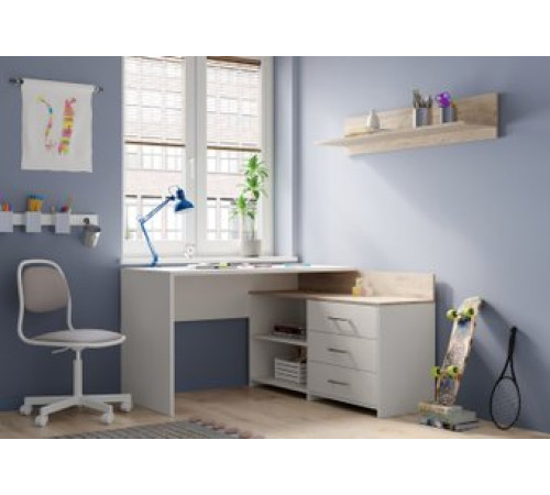 Стол MyStar Кросс ИВ-120.01.00 дуб бонифаций/белый