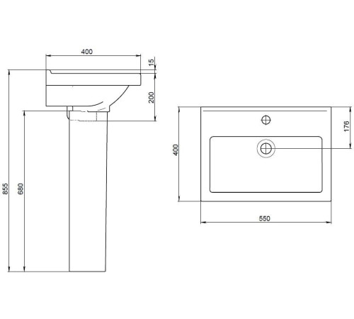 Умывальник Santeri Визит 55x40 1.3115.3.S00.11B.0