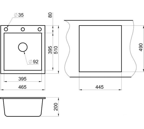 Кухонная мойка Granula GR-4651 базальт