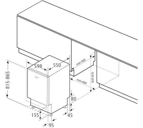 Встраиваемая посудомоечная машина Krona Kaskata 60 BI