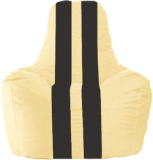 Кресло-мешок Flagman Спортинг С1.1-130 светло-бежевый/чёрный