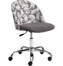 Офисное кресло TetChair Melody Cats/29 ткань/флок, серый