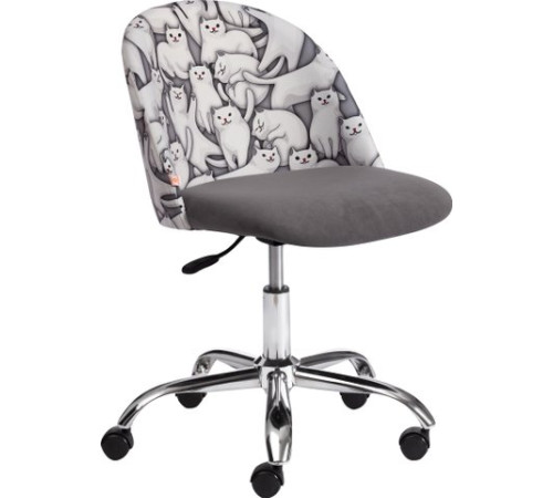 Офисное кресло TetChair Melody Cats/29 ткань/флок, серый