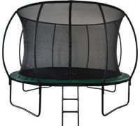 Батут GoUP Luxury 12FT с сеткой и лестницей, темно-зеленый