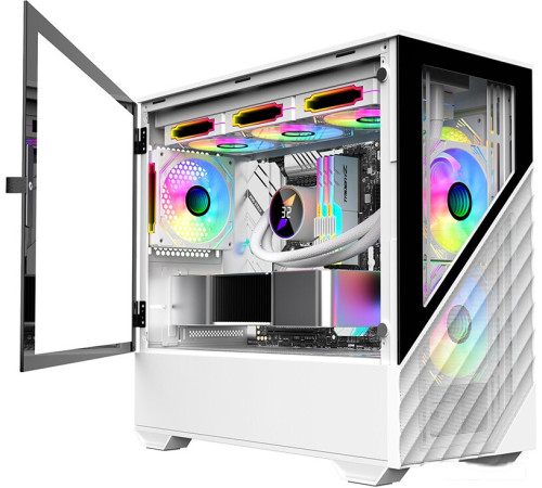 Корпус 1stPlayer DK D7 D7-WH-3F1-W