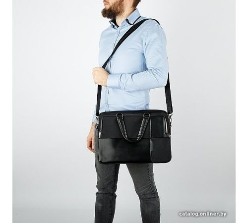 Мужская сумка Poshete 249-8230-8-BLK черный