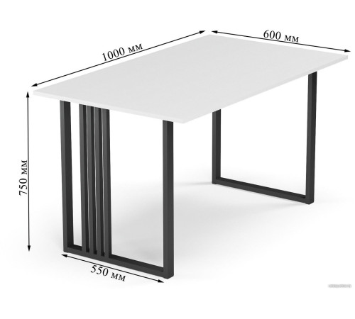 Стол Mio Tesoro Франко 100x60 белый/черный