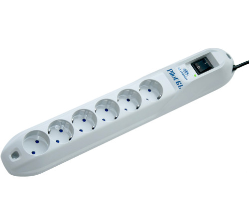 Сетевой фильтр ZIS Pilot GL 6 розеток, 1.8 м, белый