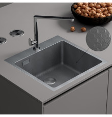 Кухонная мойка Roxen Snake 560220-50-S 50*48 сатин/текстурная поверхность с коландером и дозатором