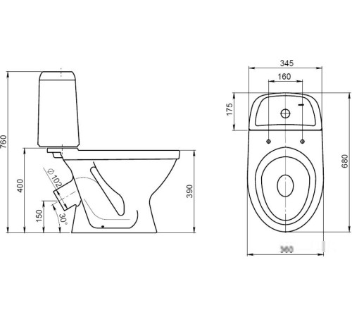 Унитаз Santeri Прайм Стандарт [1.P205.4.S00.00B.F]