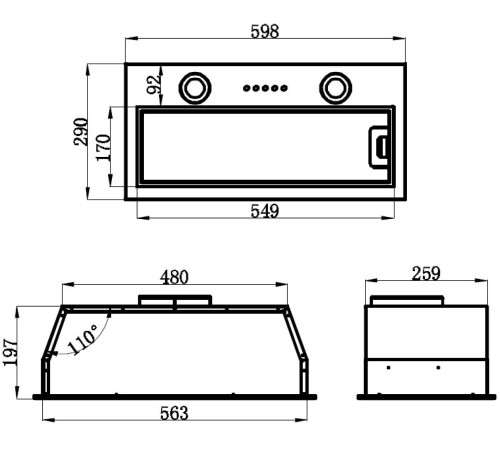 Кухонная вытяжка MAUNFELD Thames 601M черный
