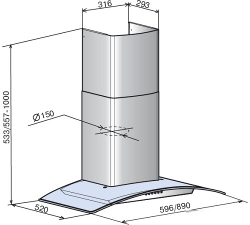 Кухонная вытяжка Elikor Аметист S4 60П-700-Э4Д черный
