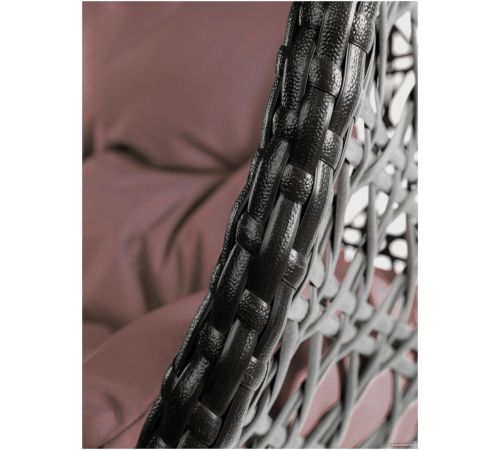 Подвесное кресло M-Group Для двоих Люкс 11510205 коричневый ротанг/коричневая подушка