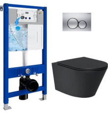 Унитаз подвесной Lauter Longer 2110822B + 21901002 кнопка 219701E, хром