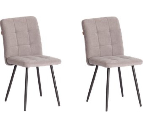 Стул TetChair Medeo LT велюр, серый/черный, 2 шт