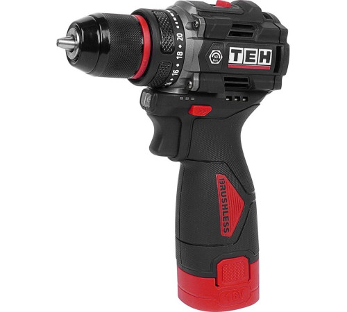 Дрель-шуруповерт TEH TDBL316-2B с 2-мя АКБ, кейс