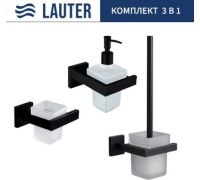 Набор аксессуаров для ванной Lauter 21SH71062 + 21SH71092 + 21SH71112 Matt Black, 3 предмета
