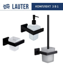 Набор аксессуаров для ванной Lauter 21SH71062 + 21SH71092 + 21SH71112 Matt Black, 3 предмета