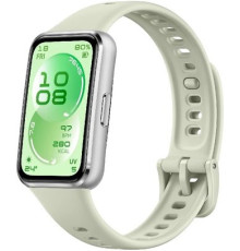 Фитнес-браслет Huawei Band 11 серебристый алюминиевый корпус, с зеленым силиконовым ремешком, международная версия