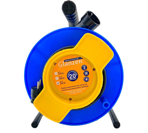Удлинитель на катушке Glanzen EC-20-003