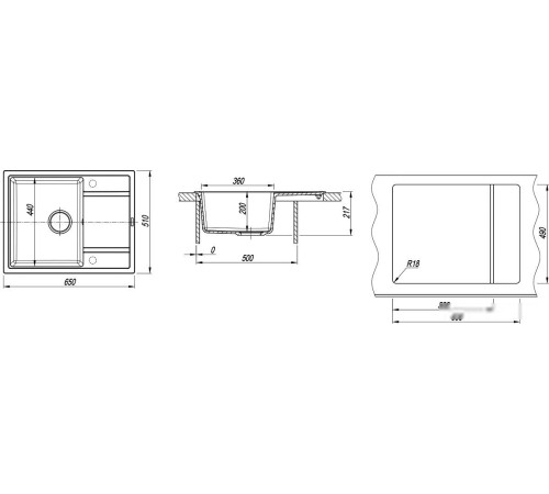 Кухонная мойка Florentina Липси 650 мокко