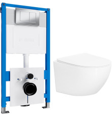 Унитаз подвесной Lauter Sulzdorf с микролифтом и кнопкой смыва 219701J белый/хром