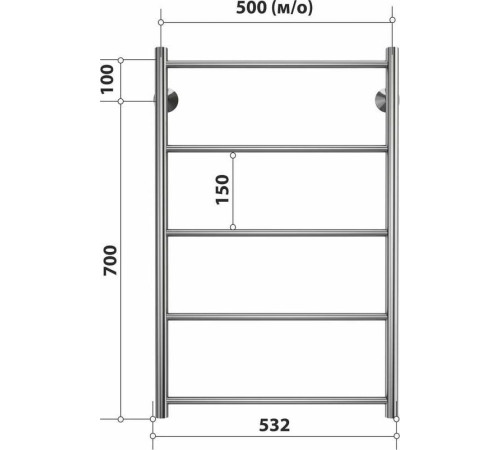 Полотенцесушитель Stelmix Прямой ВПС П5 500х800