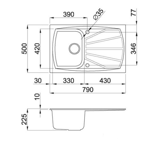 Кухонная мойка Elleci Living 300 Bianco Titano 68