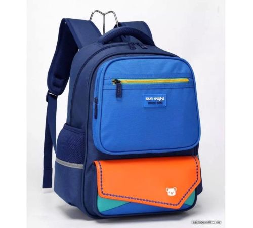 Школьный рюкзак Sun Eight SE-22001 синий/оранжевый