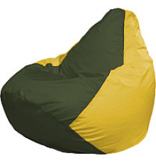 Кресло-мешок Flagman Груша Медиум XL Г1.1-57 темно-оливковый/желтый