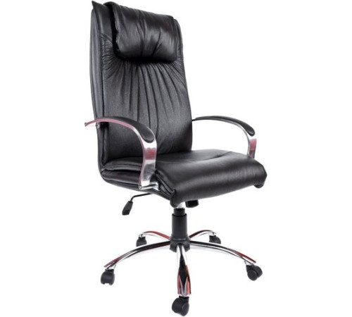 Офисное кресло Деловая обстановка Артекс Хром ХН кожа черный