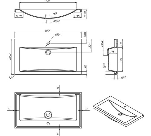 Умывальник Roxen Iris 90 3001490