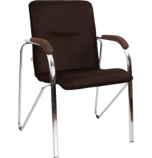 Кресло Белс Самба Chrome V 451375/V3 кожзам темно-коричневый/темный орех