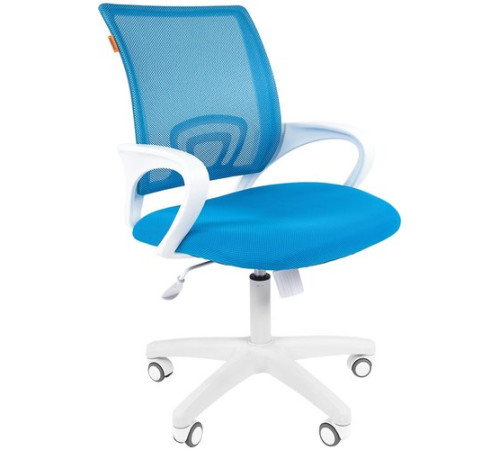 Офисное кресло CHAIRMAN 696 white голубой