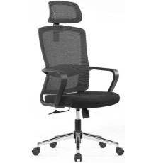 Офисное кресло SitZone U-060A сетка/ткань, черный, крестовина хром