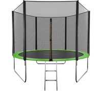 Батут GetActive Jump 10FT - 305 см с лестницей, внешней сеткой зеленый