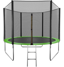 Батут GetActive Jump 10FT - 305 см с лестницей, внешней сеткой зеленый