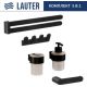 Набор аксессуаров для ванной Lauter 21TS3019 + 21TS3021 + 21TS3009 + 21TS3013 + 21TS3004 Matt Black, 5 предметов