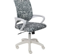 Офисное кресло AksHome Ricci New white ткань, черно-белая диор