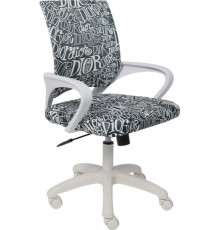 Офисное кресло AksHome Ricci New white ткань, черно-белая диор