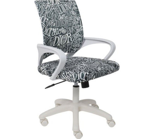 Офисное кресло AksHome Ricci New white ткань, черно-белая диор