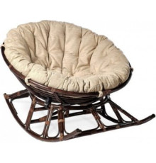 Кресло-качалка Garden Story Папасан Харли D100 на полозьях CV-20C бежевый/коньячный