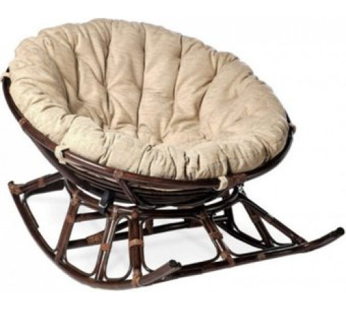 Кресло-качалка Garden Story Папасан Харли D100 на полозьях CV-20C бежевый/коньячный