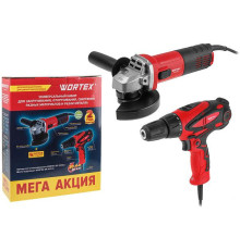 Wortex 1329385 болгарка, шуруповерт, 5 дисков