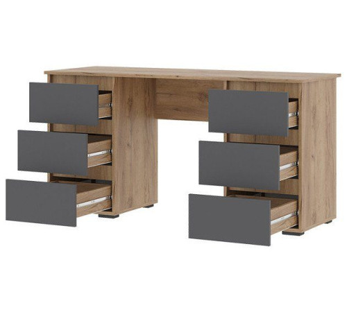 Стол Стендмебель Хелен ПС-02 серый графит/дуб крафт золотой