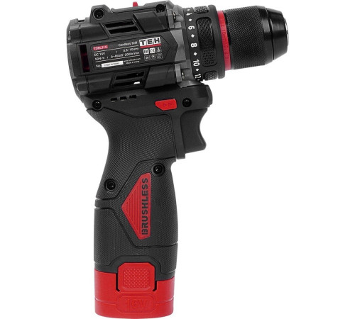 Дрель-шуруповерт TEH TDBL316-2B с 2-мя АКБ, кейс