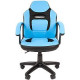 Игровое геймерское кресло CHAIRMAN Kids 110 экопремиум, черный/голубой