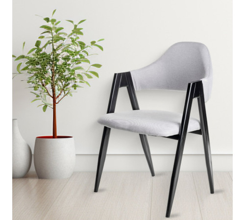 Стул с подлокотниками Mio Tesoro Луна DC-048A серый/черный